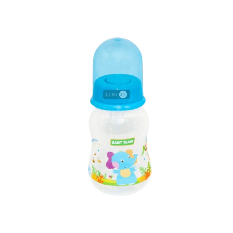 Пляшка для годування Baby Team з талією і силіконовою соскою 0+ 125 мл 1111: ціни та характеристики