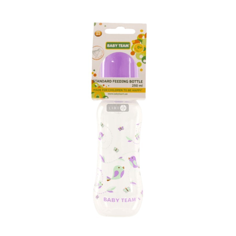 Бутылочка для кормления Baby Team с силиконовой соской 0+ 250 мл 1121: цены и характеристики