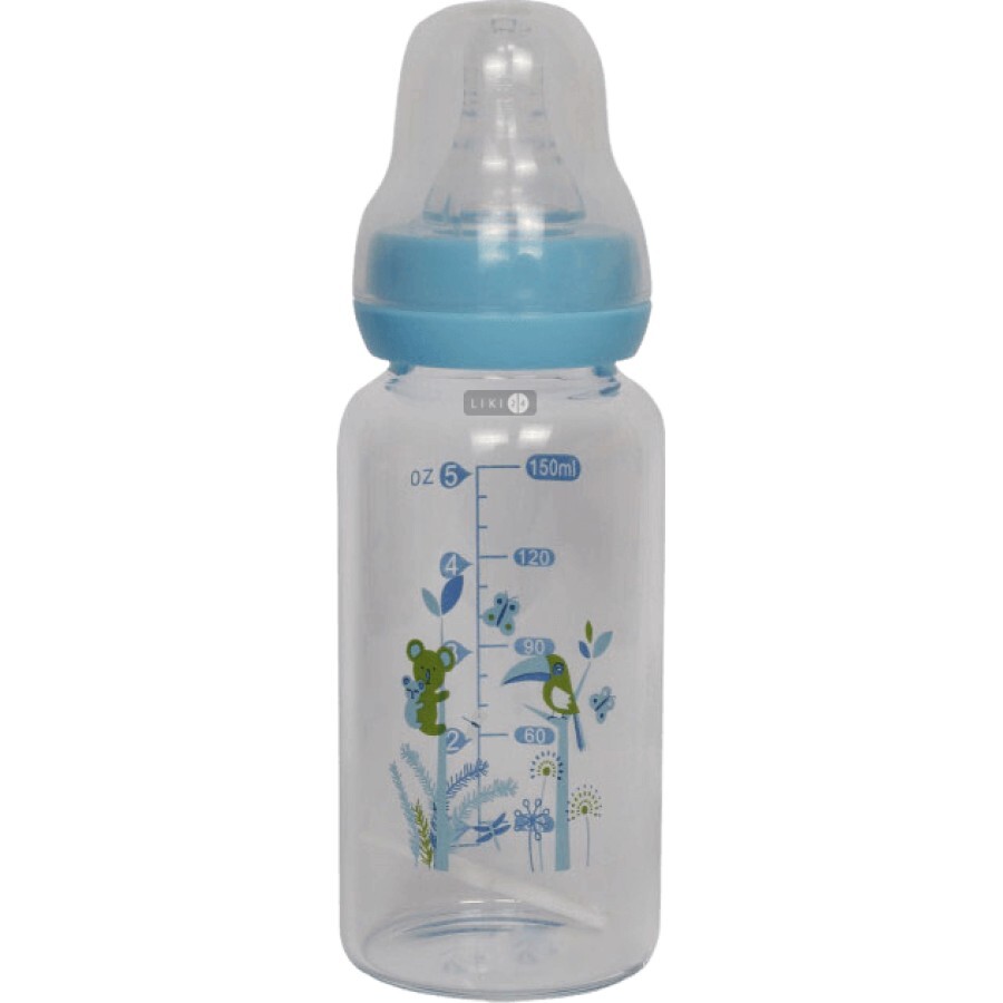 Бутылочка пластиковая для кормления Lindo Антиколиковая с силиконовой соской 150 мл: цены и характеристики