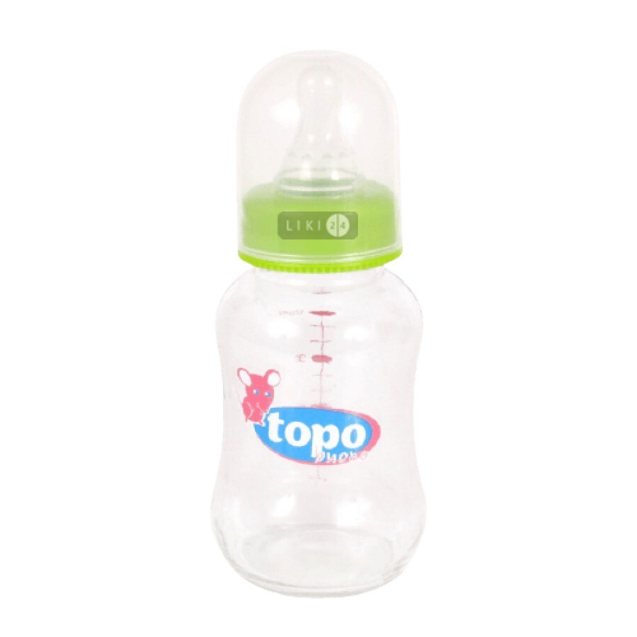 Пляшка для годування Topo Buono з силіконовою соскою скляна 120 мл GT160: ціни та характеристики