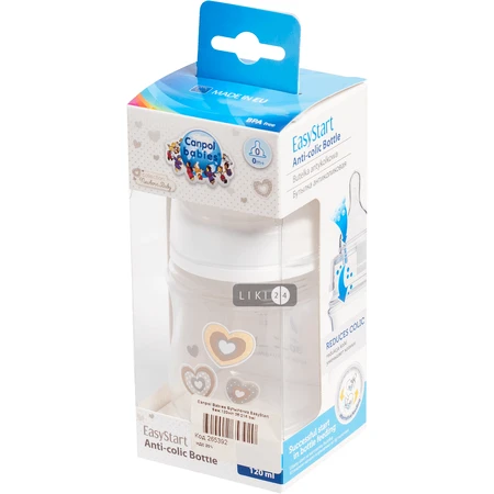 Пляшка антиколькова Canpol Babies EasyStart Newborn беж з широким отвором 120 мл 35/216: ціни та характеристики