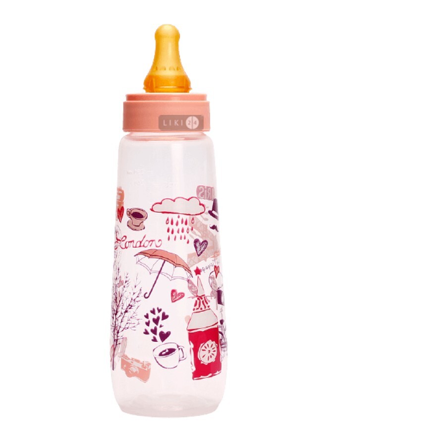 Бутылочка для кормления Lindo с латексной соской 250 мл: цены и характеристики