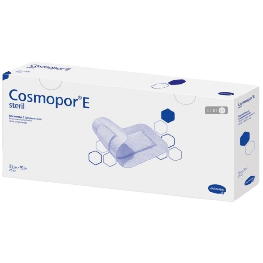 Пов'язка пластирна Cosmopor E steril, 10х25 см: ціни та характеристики