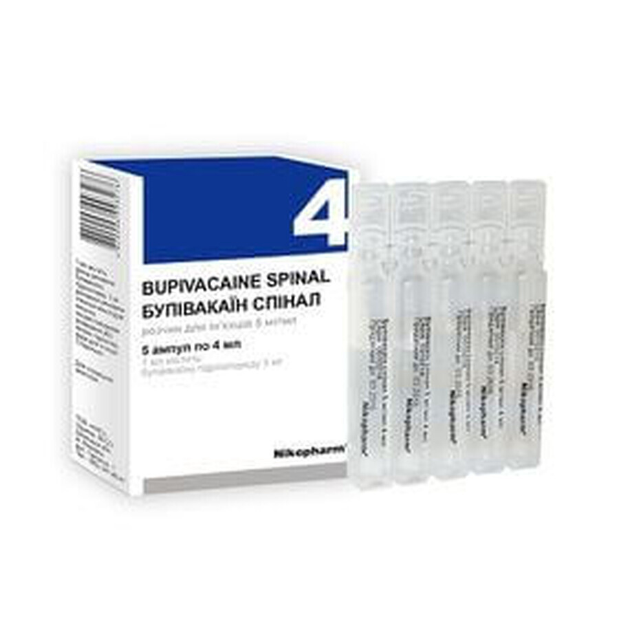 Бупивакаин спинал р-р д/ин. 5 мг/мл амп. 4 мл №5: цены и характеристики