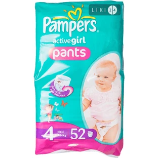Подгузники-трусики Pampers Pants 4 Maxi 9-15 кг 52 шт