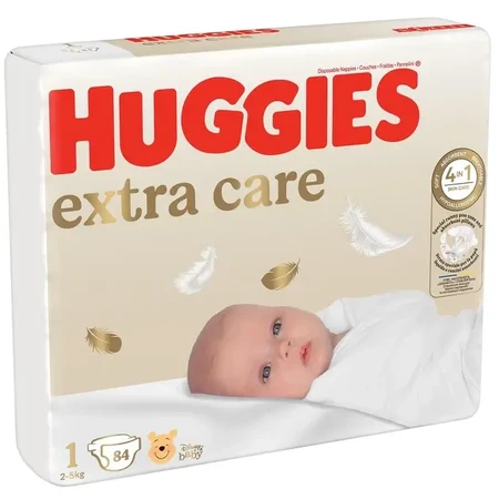 Підгузки Huggies Extra Care 1 (3-5 кг) 84 шт: ціни та характеристики