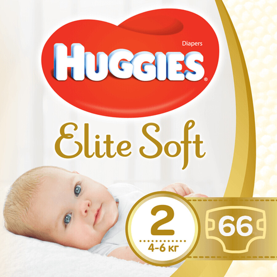 Подгузники Huggies Elite Soft 2 4-6 кг 66 шт: цены и характеристики