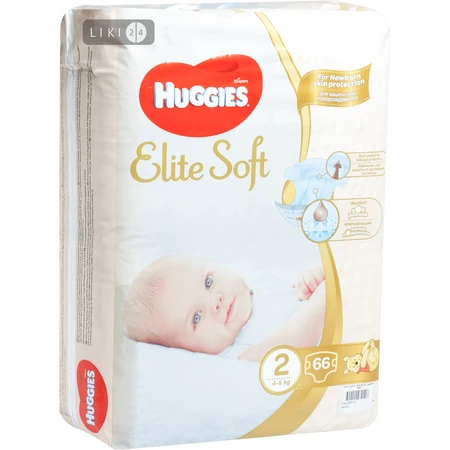 Подгузники Huggies Elite Soft 2 4-6 кг 66 шт: цены и характеристики