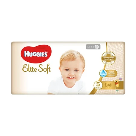 Підгузки Huggies Elite Soft Jumbo 5 12-22 кг 56 шт: ціни та характеристики