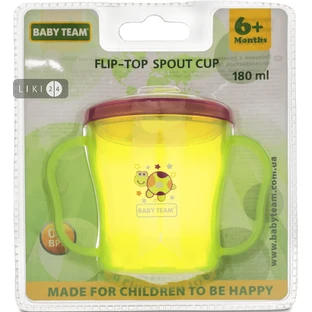 Поїльник Baby Team з ручками і складним носиком 180 мл 5002