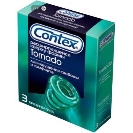 Презервативи Contex Tornado контурні з силіконовою змазкою, 3 шт