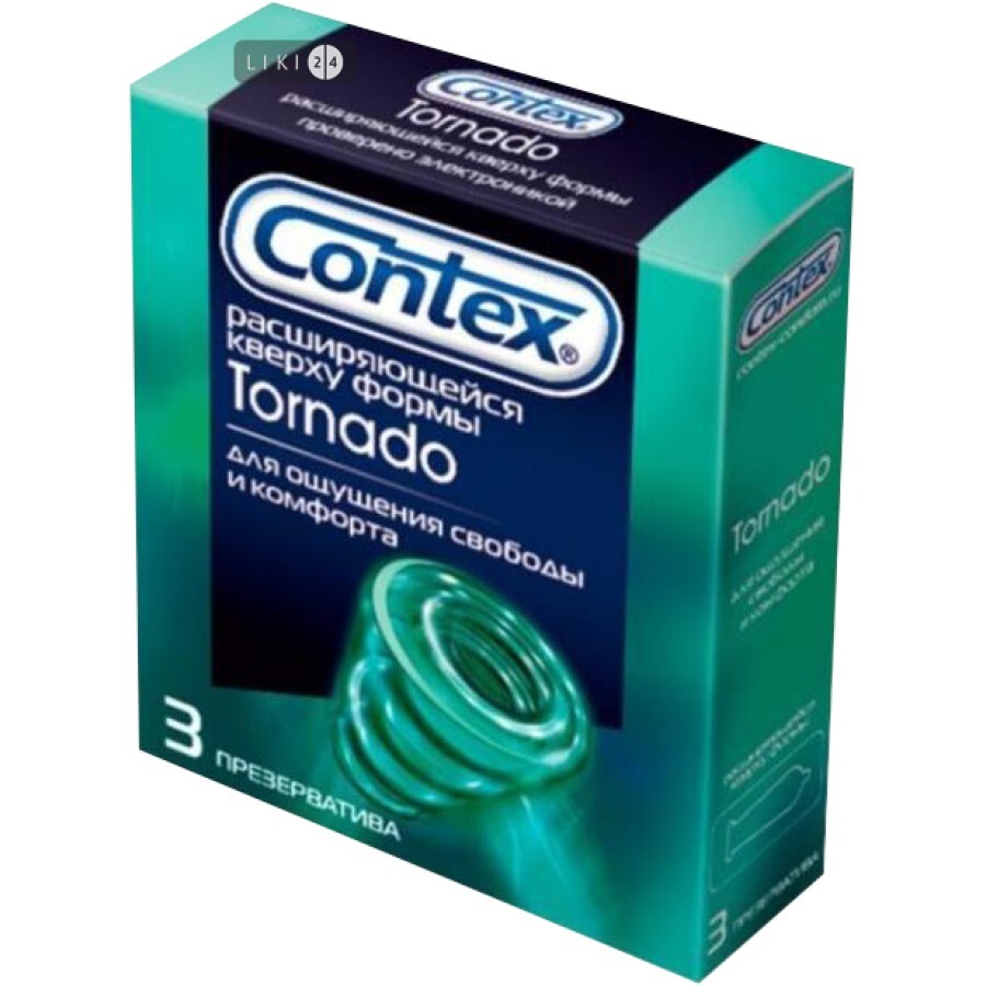 Презервативи Contex Tornado контурні з силіконовою змазкою, 3 шт: ціни та характеристики