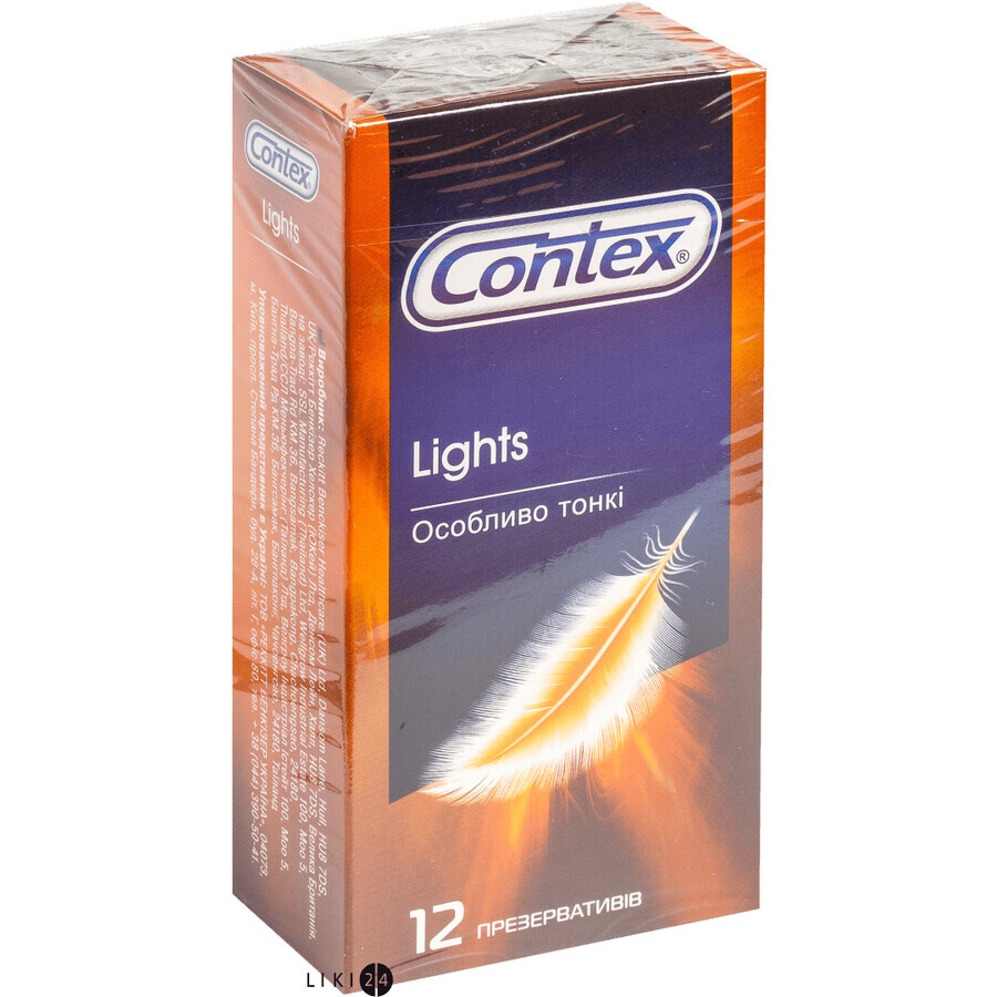 Презервативи Contex Lights №12 Ультратонкі латексні зі змазкою, 12 шт: ціни та характеристики