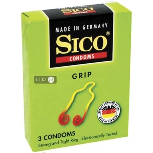 Презервативи "sico grip" з контурн. кільцем, із мастилом №3