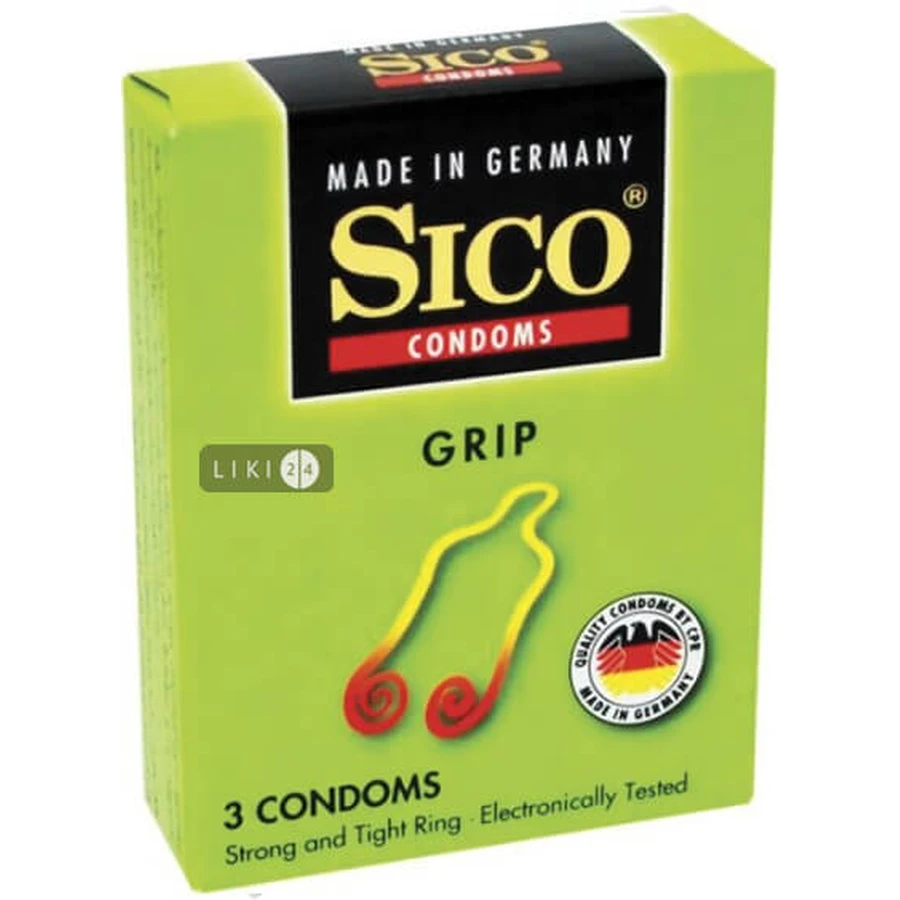 Презервативи "sico grip" з контурн. кільцем, із мастилом №3: ціни та характеристики