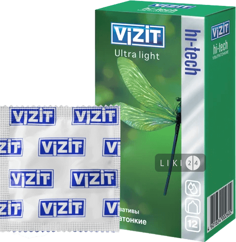 

Презервативи латексні Vizit Hi-tech Ultra light Ультратонкі 12 шт, HI-TECH, Ultra light ультратонкі