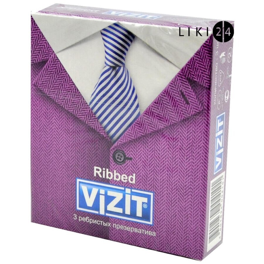 Презервативи Vizit Ribbed 3 шт: ціни та характеристики