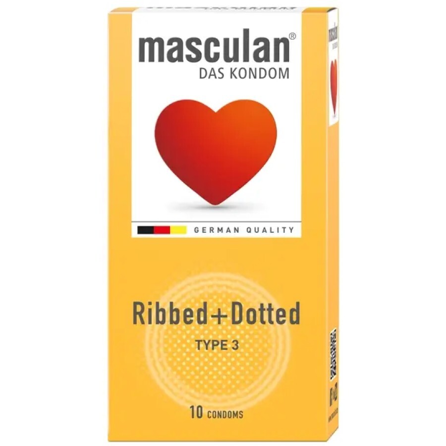 Презервативи Masculan Ribbed+Dotted Тип 3 з кільцями та пухирчиками №10: ціни та характеристики