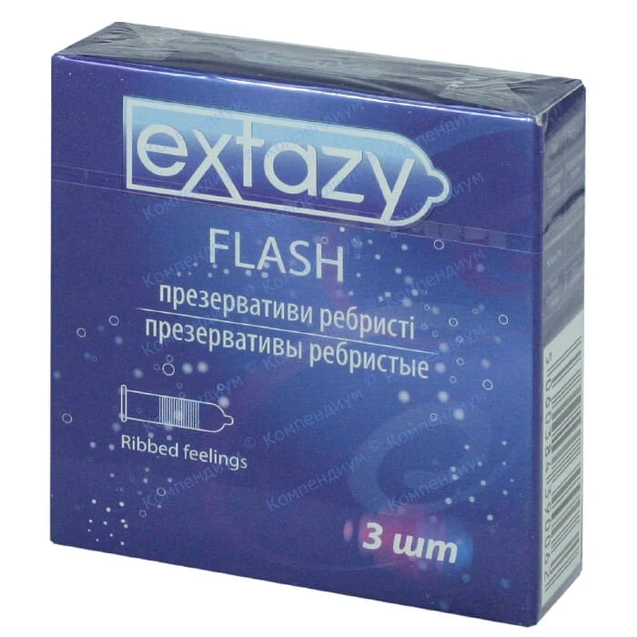 Презервативы Extazy Flash Ребристые 3 шт: цены и характеристики