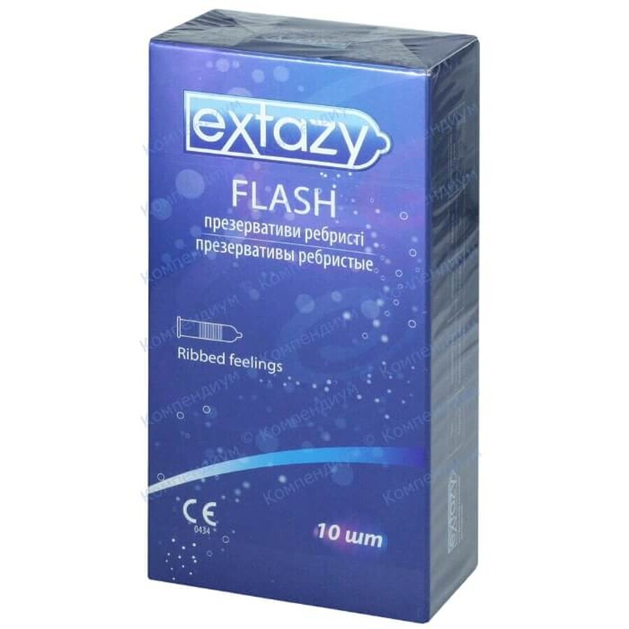 Презервативи Extazy Flash Ребристі 10 шт: ціни та характеристики
