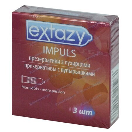 Презервативи Extazy Impuls з пухирцями 3 шт