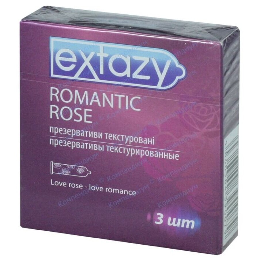 Презервативи Extazy Romantic Rose текстуровані 3 шт: ціни та характеристики