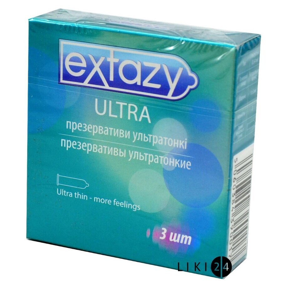Презервативи Extazy Ultra ультратонкі 3 шт: ціни та характеристики