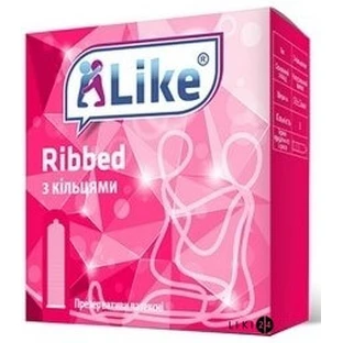 Презервативи Like Ribbed з кільцями 3 шт