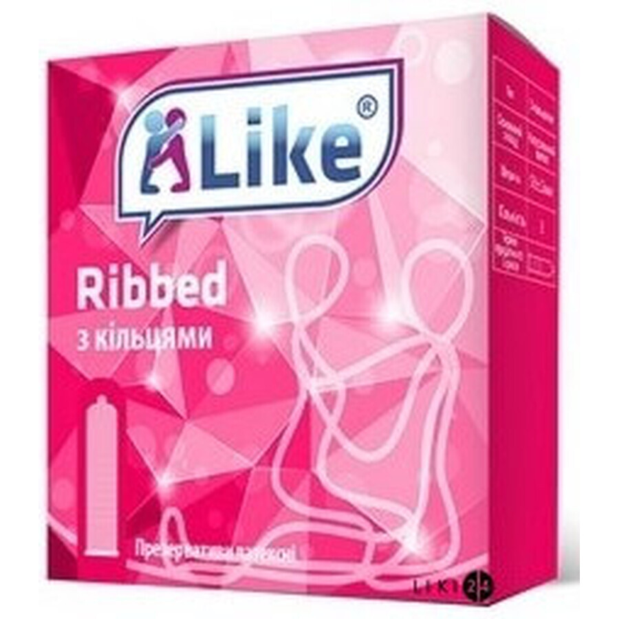 Презервативи Like Ribbed з кільцями 3 шт: ціни та характеристики