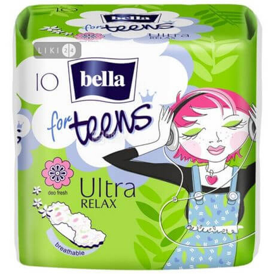 Прокладки гигиенически ежедневные bella for teens relax green tea deo  №10: ціни та характеристики