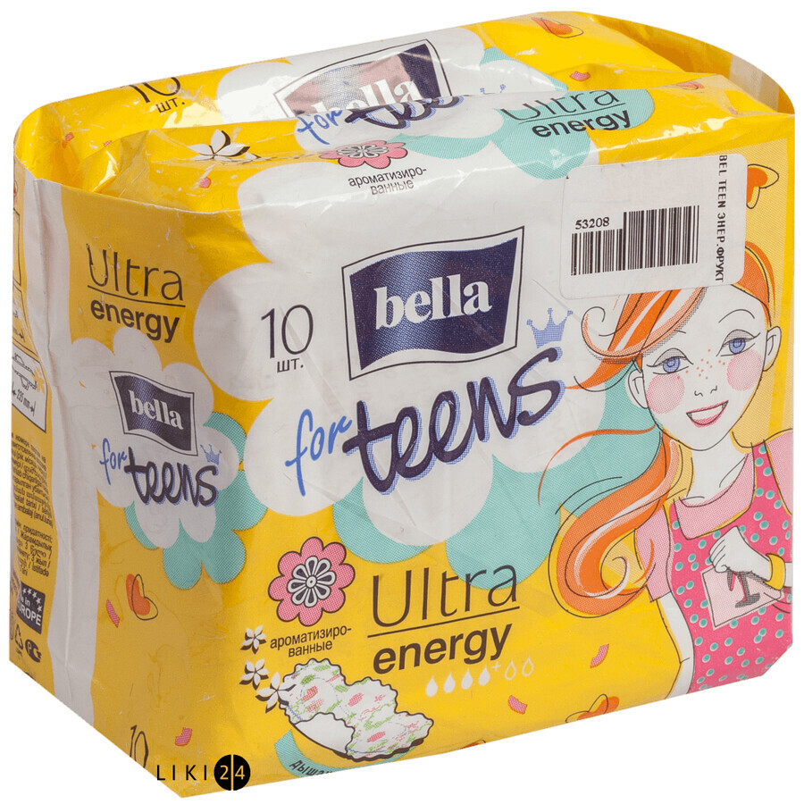 Прокладки гігієнічні Bella for Teens Ultra Energy Deo Exotic fruits №10: ціни та характеристики