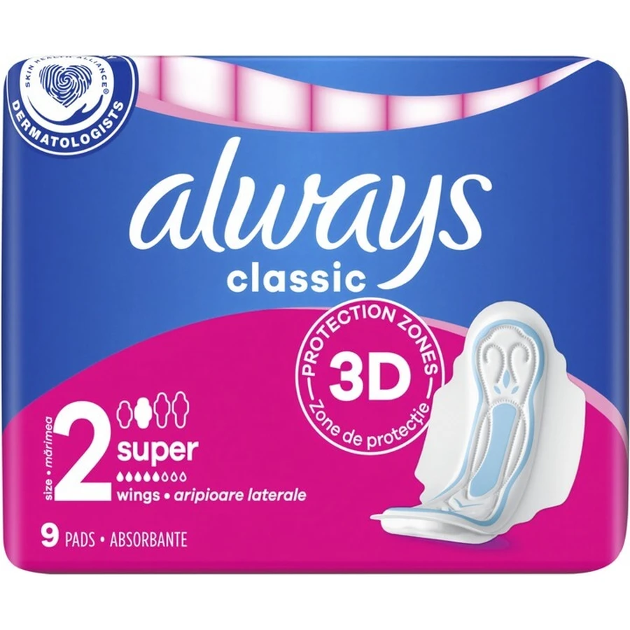 Прокладки Always Classic Maxi гігієнічні, 9 шт.: ціни та характеристики