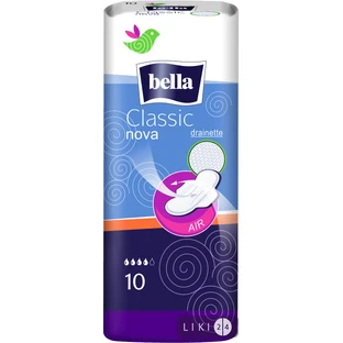 Прокладки гигиенические Bella Nova Classic Drai с крылышками 10 шт