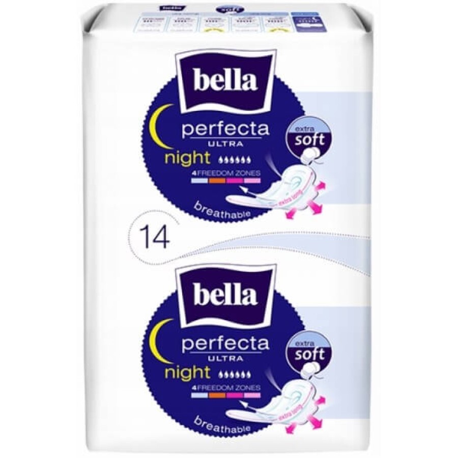 Прокладки жіночі гігієнічні поглинаючі Bella Perfecta Night Ultra Silky Drаі, 14 штук: ціни та характеристики