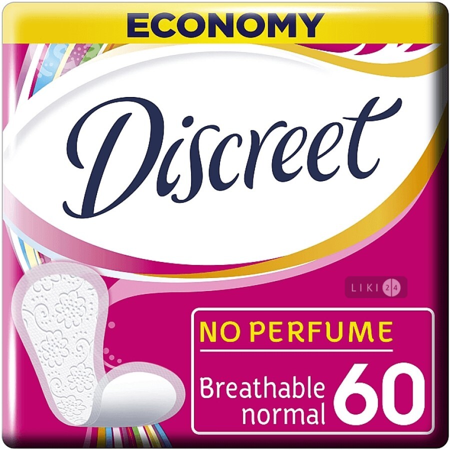 Прокладки ежедневные Discreet Normal №60: цены и характеристики