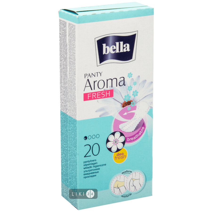 Прокладки щоденні Bella Panty Aroma Fresh №20: ціни та характеристики