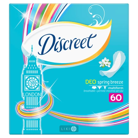 Прокладки ежедневные Discreet Deo Spring Breeze Multiform №60: цены и характеристики
