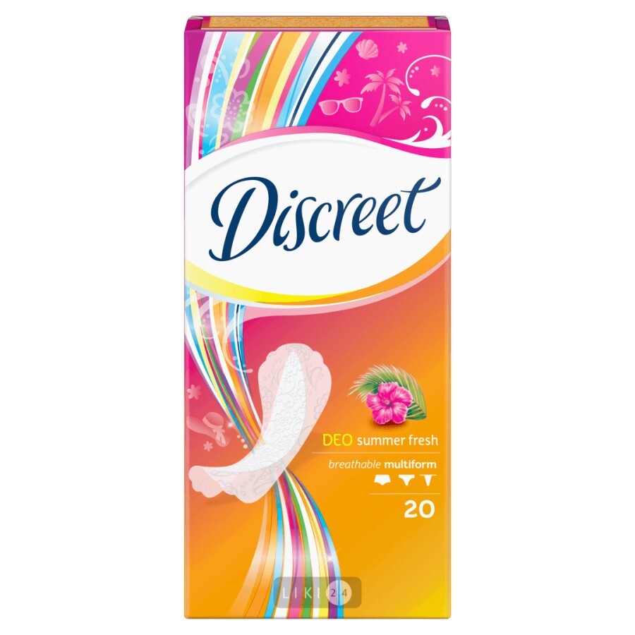 Прокладки ежедневные Discreet Deo Летняя свежесть Multiform №20: цены и характеристики