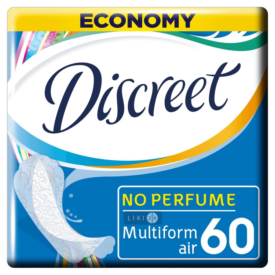 Прокладки щоденні Discreet Multiform Air №60: ціни та характеристики