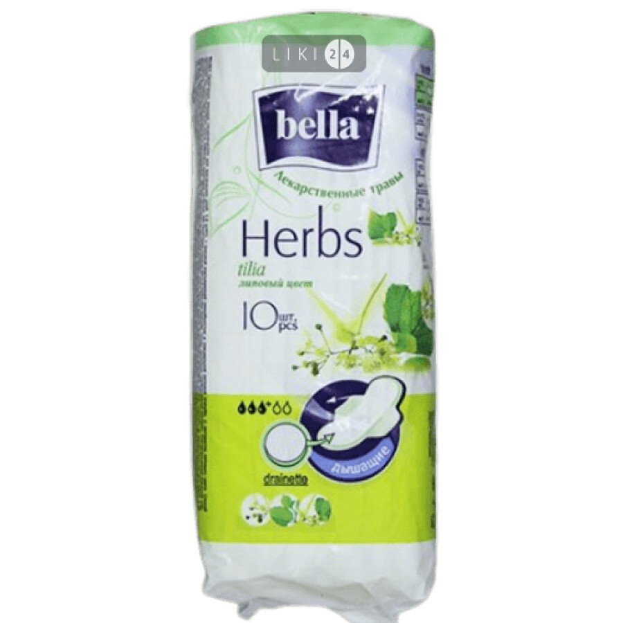 Прокладки женские гигиенические Bella Herbs Tilia Drainette 10 шт: цены и характеристики