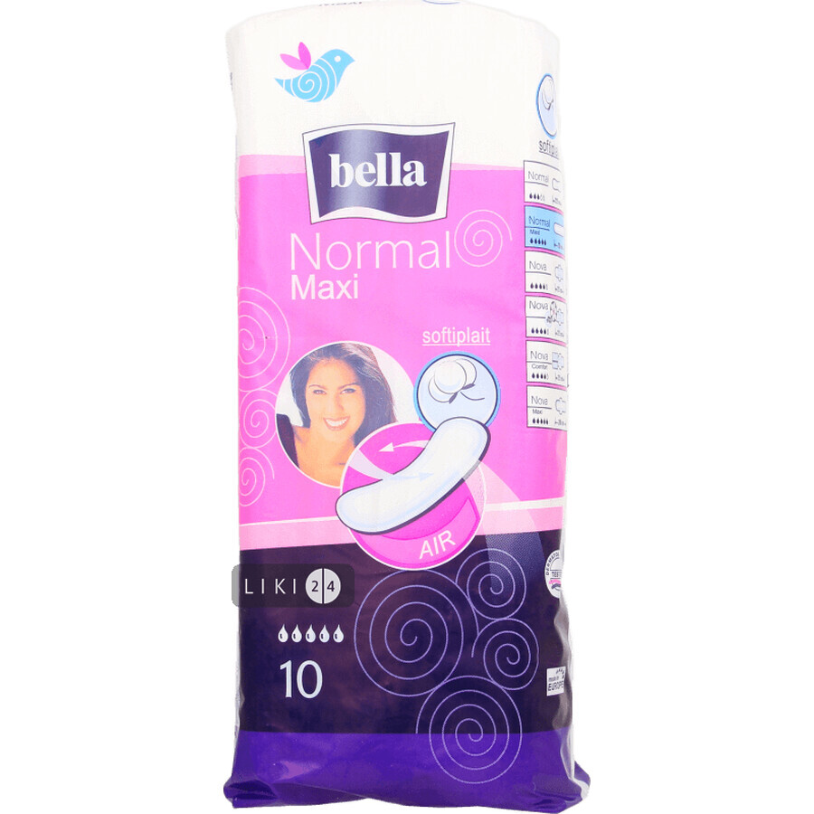 Прокладки гігієнічні Bella Normal Maxi №10: ціни та характеристики