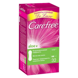 Прокладки ежедневные Carefree Pantyliners with Aloe гигиенические, №32