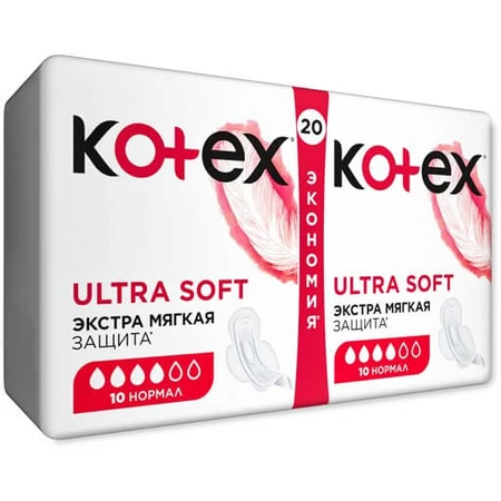 Гигиенические прокладки Кotex Ultra Soft Normal Duo 20 шт: цены и характеристики