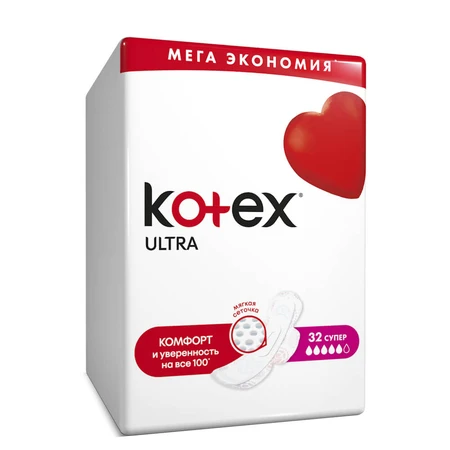 Гігієнічні прокладки Кotex Ultra Quardo Super, 32 шт: ціни та характеристики