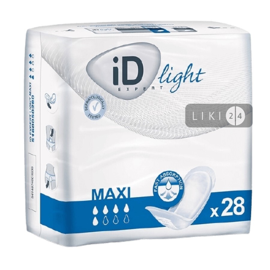 Урологические прокладки для женщин iD Expert Light Maxi 28 шт: цены и характеристики