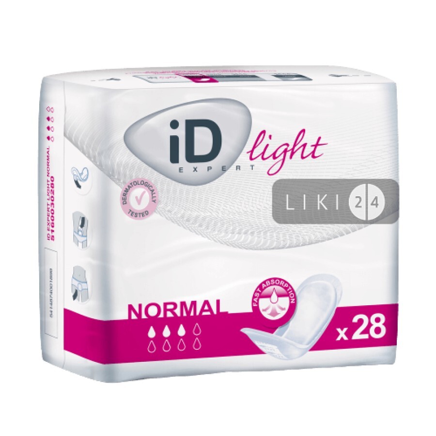 Урологічні прокладки для жінок iD Expert Light Normal 28 шт: ціни та характеристики
