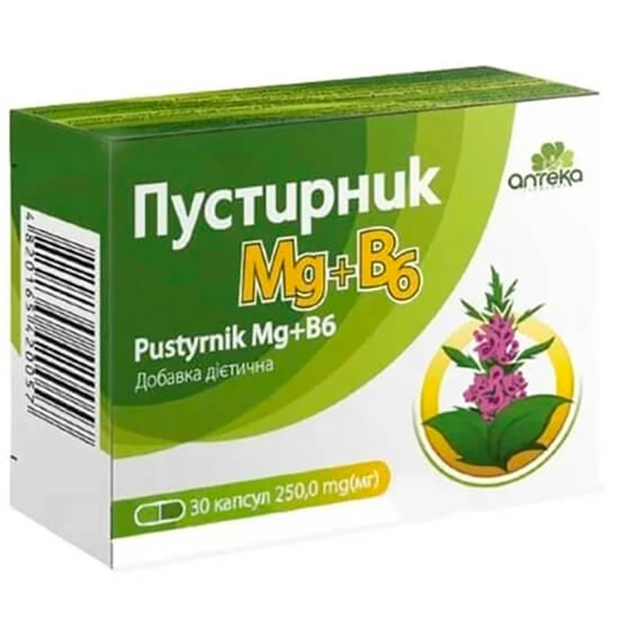 Пустирник Mg + B6 капсули, №30: ціни та характеристики