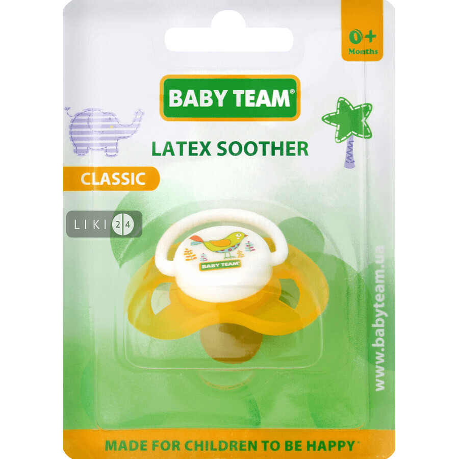 Пустышка латексная Baby Team классическая 1 шт 3220: цены и характеристики