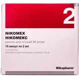Нікомекс р-н д/ін. 50 мг/мл амп. п/е 2 мл №10