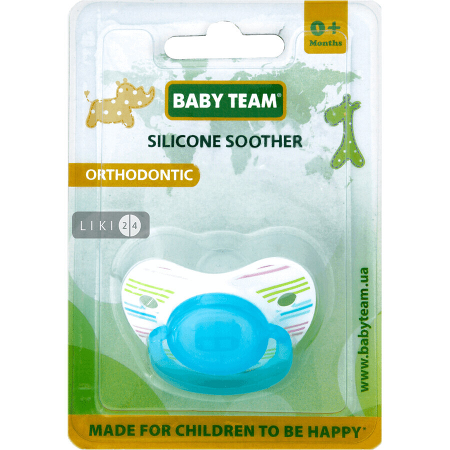 Пустышка силиконовая Baby Team ортодонтическая 1 шт 3001: цены и характеристики